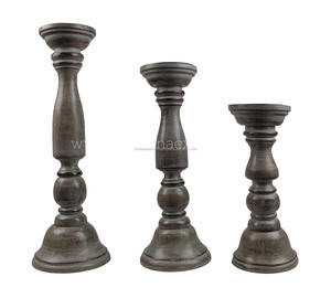 Bougeoirs en bois de lavage naturel Vintage, 20 pièces - Product Image 6