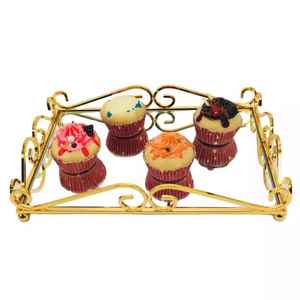 ถาดแสดงเครื่องประดับแต่งงานโลหะสี่เหลี่ยมทองอาหรับตกแต่งบ้าน - Product Image 3