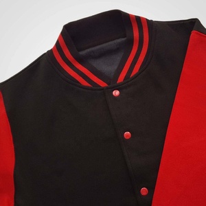 Chaqueta/abrigo universitario estilo béisbol para hombre, roja, de lana, resistente al viento, ecológica, gruesa para invierno, 300g, poliéster/algodón - Product Image 3