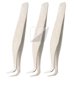 Pinzas de extensión de pestañas de acero inoxidable de melocotón opaco profesional de alta calidad logotipo personalizado punta puntiaguda de volumen sostenible - Product Image 5