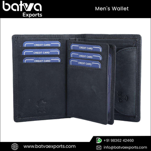 Handmade <b>Men's</b> Genuine Leather Vintage Design <b>Wallet</b> with Wide Range <b>RFID</b> Protection Unique Nylon Lining & Logo Short Travel Use - Product Image 4