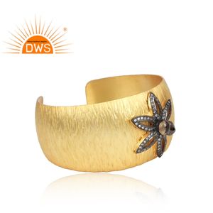 Bracelet manchette tendance 2026 en argent sterling avec quartz fumé naturel et pierres de zirconium pour femme - Fabricant de bijoux - Product Image 2