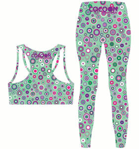 Conjunto Deportivo de 2 Piezas para Mujer, para Yoga y Gimnasio, Elástico en Cuatro Direcciones, Transpirable, de Secado Rápido, Anti-UV, Spandex/Poliéster, Sujetador Deportivo, Cintura Alta, Estilo Ciclista - Product Image 2