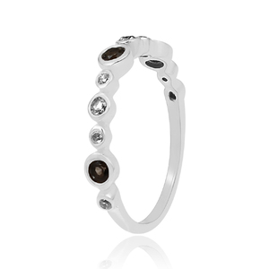 เครื่องประดับแหวนครึ่งวงอัญมณีอัญมณีควอตซ์สีเงินบริสุทธิ์925คลาสสิกคุณภาพสูง - Product Image 2