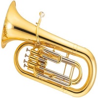 Calvin Handicrafts Euphonium-Bb/F 4 Valve Flat Brass Musical Instrument Golden Finish Educational Brass Band Large Antique Style