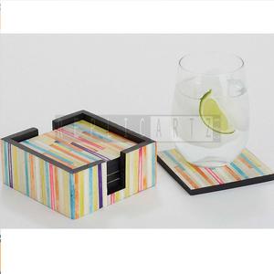 Venta caliente Nuevo diseño Hueso Incrustaciones Té Posavasos Té Café Mesa de cóctel Estera decorativa para bebidas frías y calientes - Product Image 1