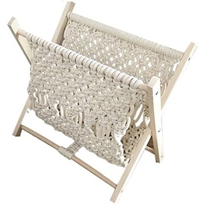 Venta al por mayor nueva gran oferta bohemio macramé revistero revistas decorativas y soporte para libros macramé Decoración - Product Image 1