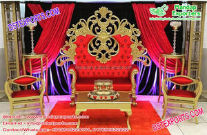 Juego de Muebles Italianos para Bodas Musulmanas, Sofá de Madera Tallada para Bodas Reales, Juego de Sofás Italianos de Madera para Bodas, Australia - Product Image 2