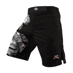 กางเกงกีฬาขาสั้นสำหรับผู้ชาย,กางเกงเล่นมวยแบบระเหิดทำจากโพลีเอสเตอร์สีดำล้วน - Product Image 2