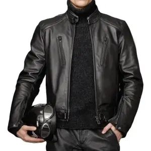 新款定制批发男士外套摩托车皮革冬季夹克