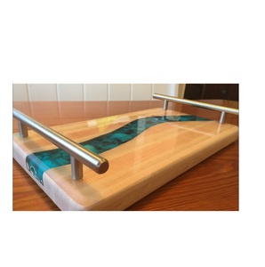 Plateau de service en bois et résine Table à manger Équipement de service commercial décoratif Fabriqué en Inde - Product Image 6