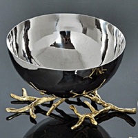 Corbeille à fruits en métal doré avec base en forme de branche, vaisselle de service pour la maison et les fêtes, accessoires de décoration de table, style américain, écologique
