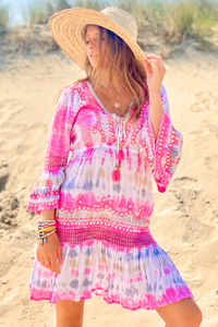 ชุดเดรสสั้นปักลายกระจกมีระบายสำหรับผู้หญิงสินค้าใหม่สำหรับใส่ในรีสอร์ทฤดูร้อน - Product Image 3