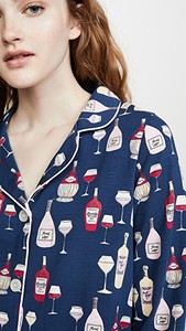 ชุดนอนผ้าซาตินคอวีแขนยาวลายหัวใจสวยงาม สวมใส่สบายที่สุดสำหรับฤดูร้อน ชุดลำลองสำหรับผู้หญิง - Product Image 5