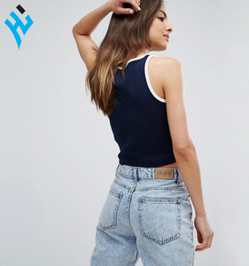 2025 nueva llegada de alta calidad de moda Rib tela Color sólido mujeres Casual deporte chaleco señoras camiseta sin mangas - Product Image 2