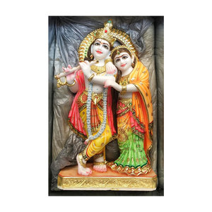 Sculpture du dieu Jodi en marbre indien poli, Radha Krishna Jugal - Product Image 1