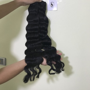 Precio de fábrica de alta calidad 24 "suelta la onda profunda doble de la Virgen de la trama del pelo 100% cabello humano - Product Image 5