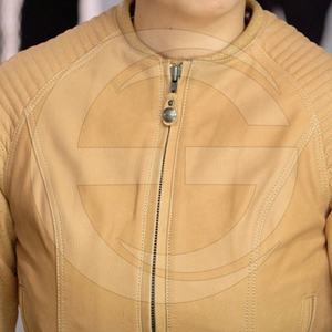 Femmes Lumière Tan Vintage Moto De Mode Veste En Cuir - Product Image 5