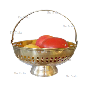 Panier de rangement en laiton pour fruits et légumes Vaisselle de qualité exclusive Panier à fruits avec poignée design - Product Image 5