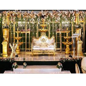 ฉากหลังแต่งงานทำจากโลหะสีทองเป็นที่นิยมใช้ตกแต่งเวทีสำหรับงานแต่งงาน - Product Image 1