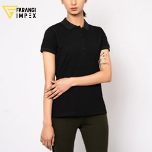 Polo de sport pour femme en coton 100% personnalisé OEM, couleur unie, impression de logo personnalisé, broderie, design personnalisé, vêtements à manches longues - Product Image 4