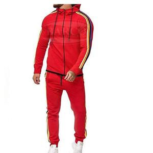 Survêtement à Capuche Solide d'Automne Personnalisé Couleur Fermeture à Glissière Complète pour Hommes - Product Image 4