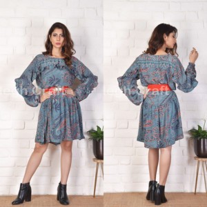 Vestido midi de seda de estilo vintage, moda de verano, bohemio, indio, venta al por mayor - Product Image 3