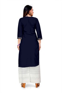 Imprimé Kurtis Dames Coton Rayonne Imprimé Femmes Dernière Conception De Mode Prêt À Porter Robe À Bas Prix En Gros Attrayant Mode Apparelgarment - Product Image 3