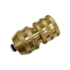 Conector rápido de latón para jardín, con parada para manguera de 12mm - Product Image 1