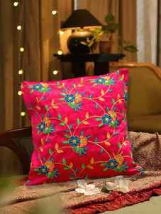 Handmade Embroidered Suzani <b>Cushion</b> Cover <b>Indian</b> Uzbekistan Style Woolen Cotton Solid Print Pattern for Home or Hotel Use - Product Image 4