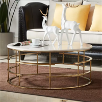 Table basse en métal écologique et durable, design moderne, forme ronde, couleur personnalisable pour salon et décoration intérieure (vente en gros)