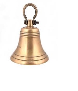 Premium quality Solid Brass Antique designer Brass Bell with Krishna Handle for <b>temple</b> <b>home</b> - Product Image 1