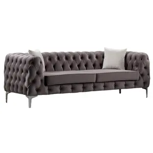 Conjunto de sofás de diseño moderno para sala de estar, Set de sofás de alta calidad con diseño moderno, producto en oferta, de fabricación Chesterfield - Product Image 1
