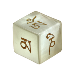 Cubo de Dados D6 de Piedra Natural de Selenita, Cristal Grabado, Cubo de Piedra Tallada, Dados Tibetanos, Mayorista Vikingo - Product Image 5