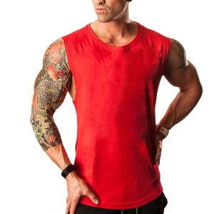 Wholesale Custom Men's Sleeveless Spandex Gym Tank <b>Top</b> Breathable Workout Sports <b>Vest</b> for Running Fitness Embroidery Button - Product Image 1