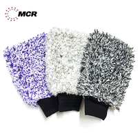 Fabriqué en Corée – Gant de lavage de voiture en microfibre de luxe – Éponge PU à poils longs de 20 mm – Sans rayures – 16x28 cm