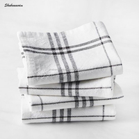 Serviettes de cuisine roses et blanches écologiques Plat en coton Serviettes de thé de Noël à séchage rapide faciles à utiliser