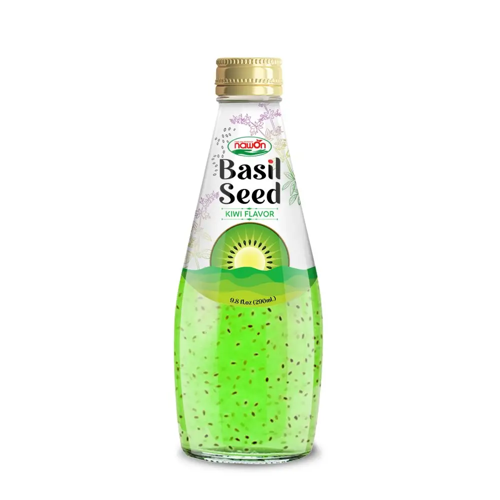 Bebidas de semente de basil natural, 290ml, sabor de uvas brancas, fabricante de sementes de baixo açúcar no atacado