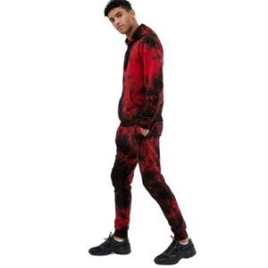 Survêtement d'hiver personnalisé XL grande taille pour hommes, pullover de jogging respirant, tie-dye, imprimé multicolore avec logo, ensembles de survêtements - Product Image 2