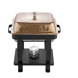 Plato de frotamiento martillado de cobre con soporte de hierro, diseño antiguo, forma personalizada, tamaño, calentador de alimentos, plato de frotamiento - Product Image 1