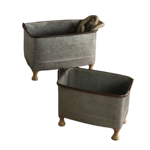 Récipient de stockage galvanisé de qualité supérieure de couleur grise de grande taille parfait pour la maison et les ustensiles de cuisine Option de stockage élégante - Product Image 5