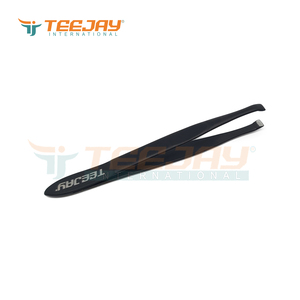 Pince à épiler noir mat pour sourcils de 9 cm, 1 pièce, vente en gros, pointe droite artisanale, couleurs et Logo personnalisés, vente en gros - Product Image 3