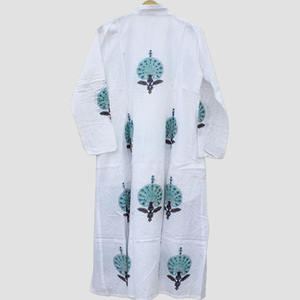 Hand Block Print Cotton Summer <b>Dress</b> <b>for</b> <b>Women</b> Indian Cotton Long Gown Natural Waistline Woven Digital Casual Wear <b>Dress</b> - Product Image 2