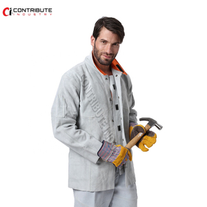 Unisex Professional Safety Clothing Heavy Duty FR Cowhide Leather Welding <b>Jacket</b> - Product Image 3