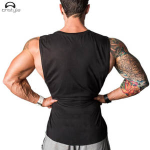 Wholesale Custom Men's Sleeveless Spandex Gym Tank <b>Top</b> Breathable Workout Sports <b>Vest</b> for Running Fitness Embroidery Button - Product Image 5