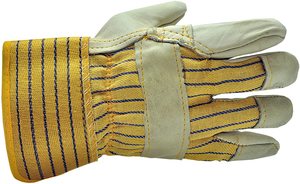 Guantes de trabajo de cuero Premium para hombre, con doble palma de algodón, goma trasera, de seguridad, a precio barato - Product Image 2