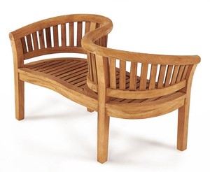 Modern Outdoor Patio <b>Bench</b> Love Seat with <b>Cushion</b> Solid Teak Wood - Product Image 2