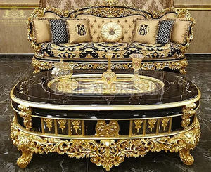 Conjunto de sofás tallados a mano de estilo europeo para sala de estar, muebles de lujo para salón, de madera brillante, tallado a mano - Product Image 6