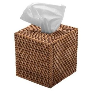 Rattan Square Tissue Box Cover Decorative Woven Wicker Napkin Tissue Box Holder