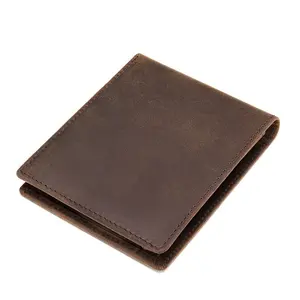 Crazy Horse Leather Men Wallet Soft Cowhide Short Purse With Sim Card Pocket Bifold Men's Wallet MBF-0867